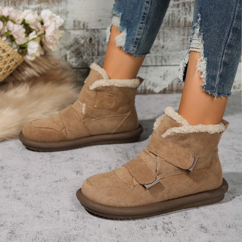Winter Pelz Schneestiefel Damen Flats Stiefeletten Mode Neu Walking Warme Schuhe Plus Baumwolle Rutschfest Klassisch Mujer Schuhe