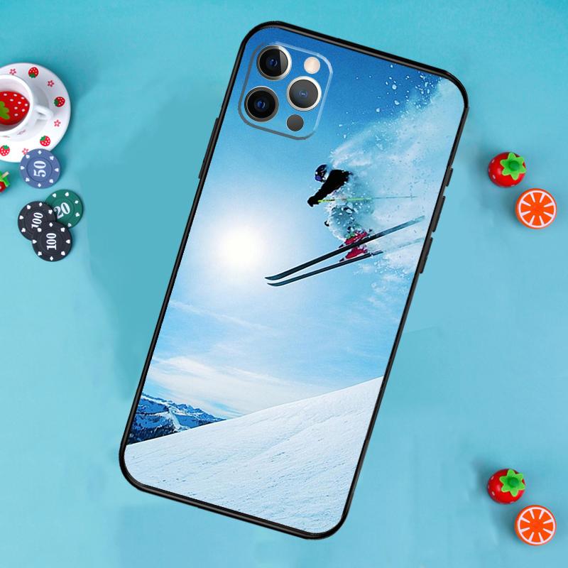 

Ski Neige Snowboard Phone Case For iPhone 17 Air 16 15 14 13 12 11 Pro Max 12 13 mini 15 16 Plus 16e Cover Funda iPhone 14