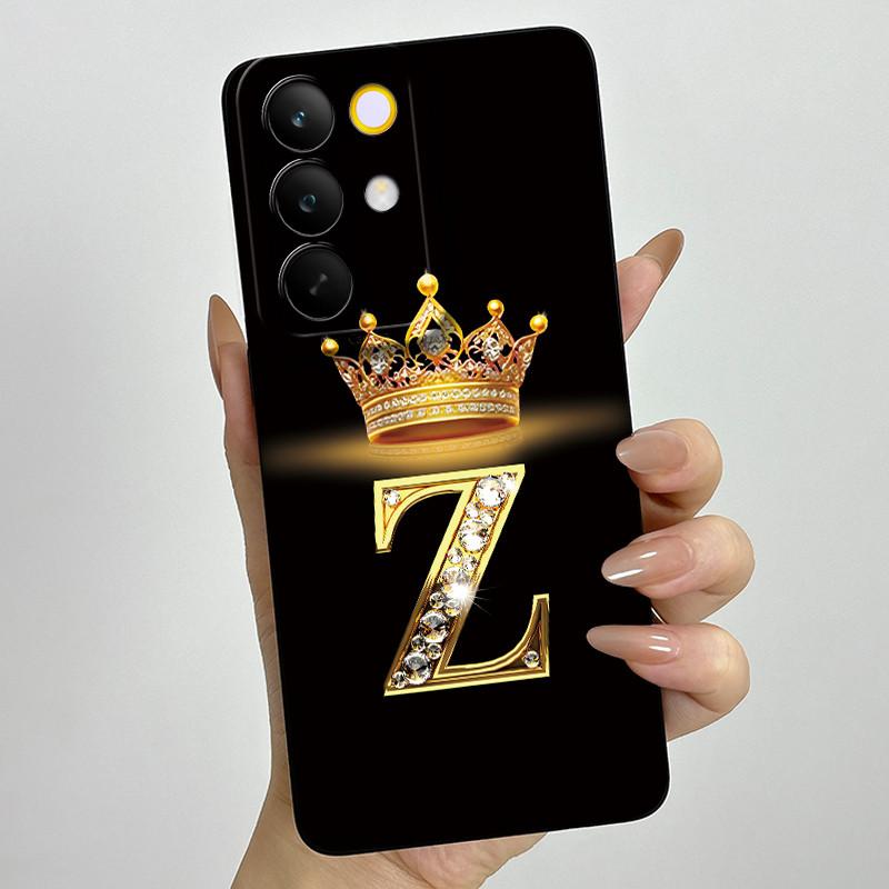 For Realme C85 Pro 2025 Crown Initial Letter Couple Phone Case RealmeC85 Pro 4G RMX5555 Soft Silicone TPU Lens Protective Casing