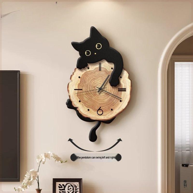 Contemporary Minimalist Cat Wall Clock – Creative Internet-Inspired Design, Ideal for Modern Living Rooms, With Free Shipping