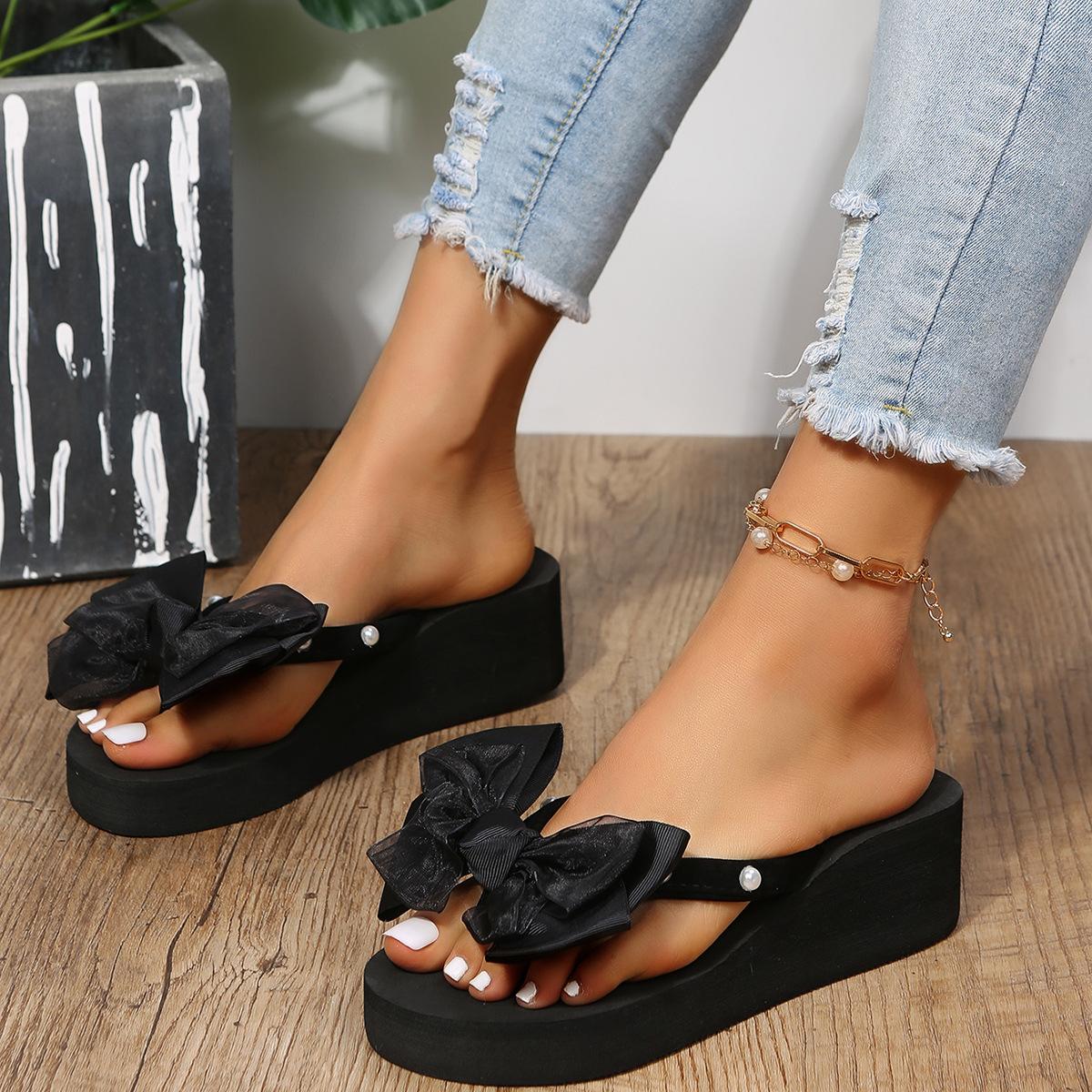 

Модные шлепанцы женские шлепанцы на платформе 2024 летние тапочки для ванной комнаты уличные пляжные туфли легкие сандалии шлепанцы женская обувь для женщин 36 чёрный