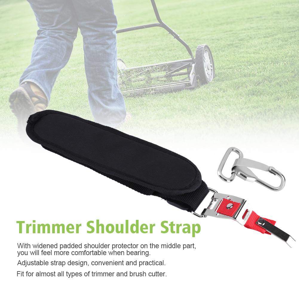Brush Cutter Harness Strap, Brush Cutter Shoulder Strap with Carrying Hook, Widened Padded , Nylon, Aluminum, Length 91