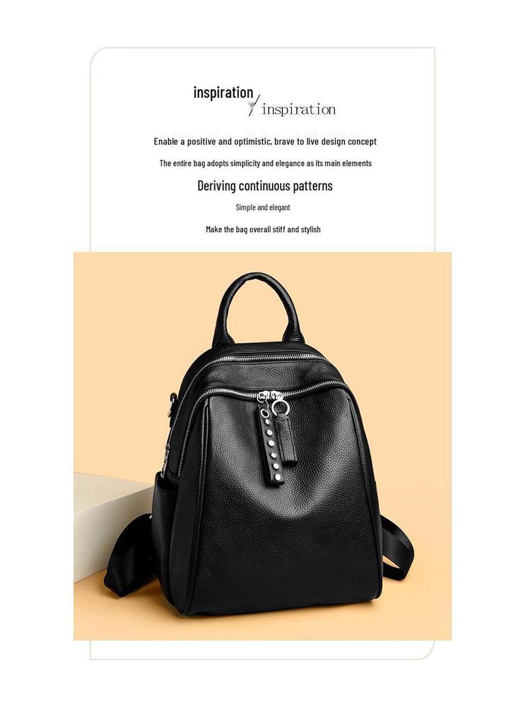 Damen Trendiger Minimalistischer Lederrucksack – Vielseitige Reise-Umhängetasche mit großem Fassungsvermögen