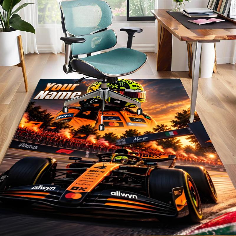 Lando Norris Design Area Rug Personalized Name- Non-Slip, Soft & Cozy Floor Mat for Living Room, Office - Indoor/Outdoor Carpet
