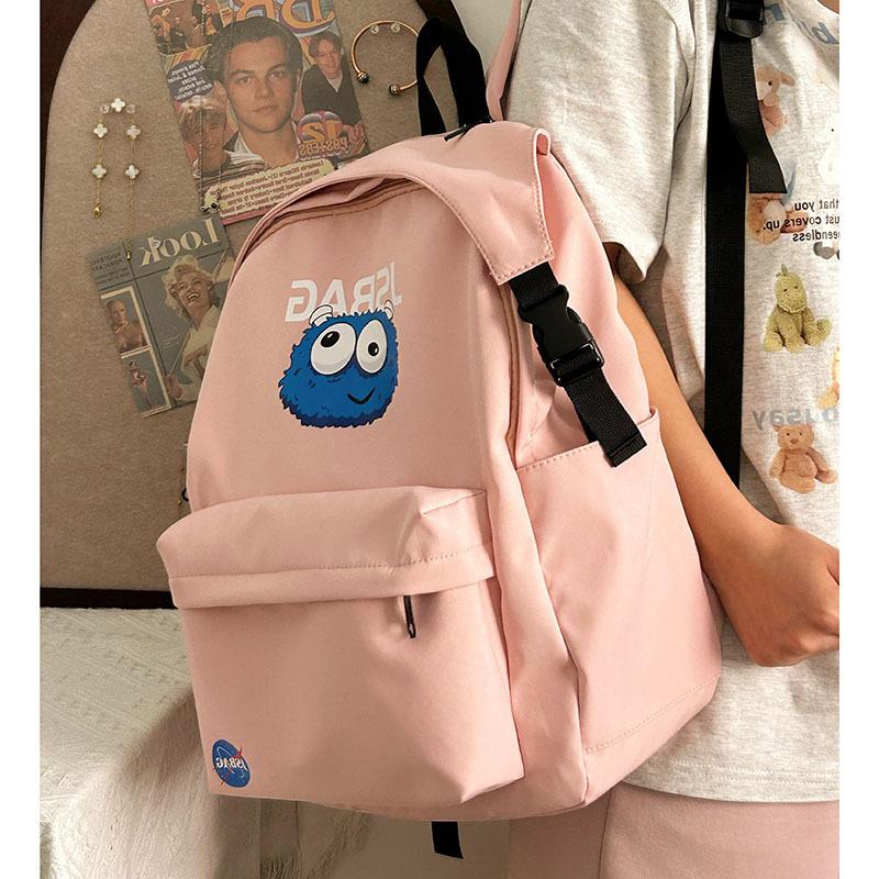 Backpack Female Junior High School Student High School Student School Bag Male Fashion Casual Large Capacity School Bag Lightweight Shoulder Bag розовый
