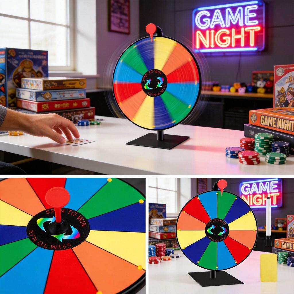 Gioco Ruota della Fortuna per Bambini con Superficie Scrivibile e Penna 30cm Attività Divertente Indoor