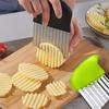 1PC Stainless Steel Potato Knife, Creative Wave Potato Knife, Potato Cutting Chip Knife Kitchen Gadgets Wolf Tooth Potato Cutting