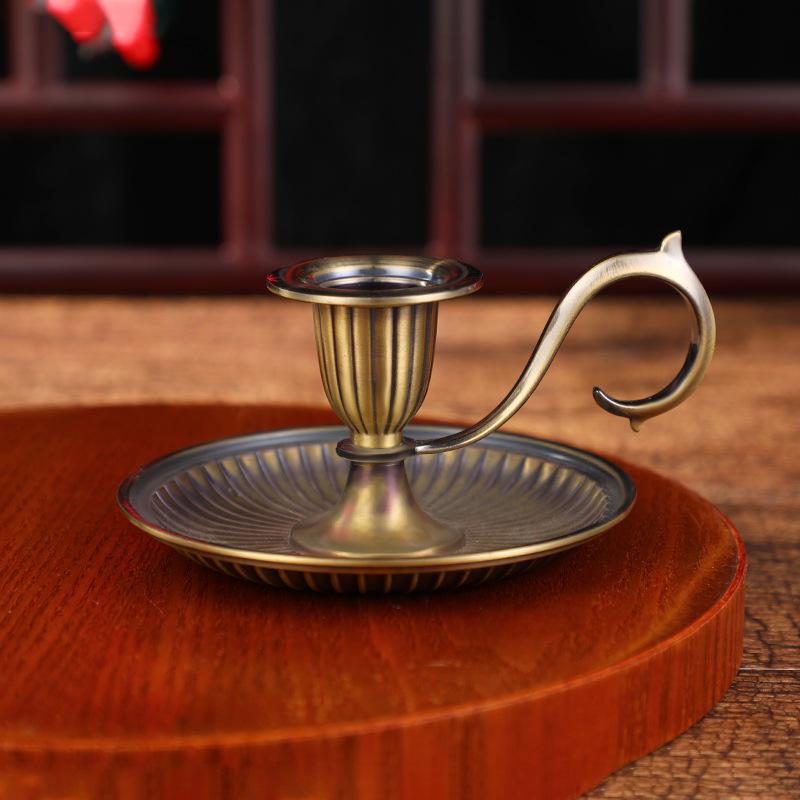 European Style Handheld Candlestick Holder Vintage Table Candle Stick Holder for Party Wedding Christmas Table Home Decor