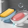 Soap Holder Drain Water Soap Dish Leaf Shape Soap Box Shower Soap Drainer Suction Cup Soap Container Modern Bathroom Accessories