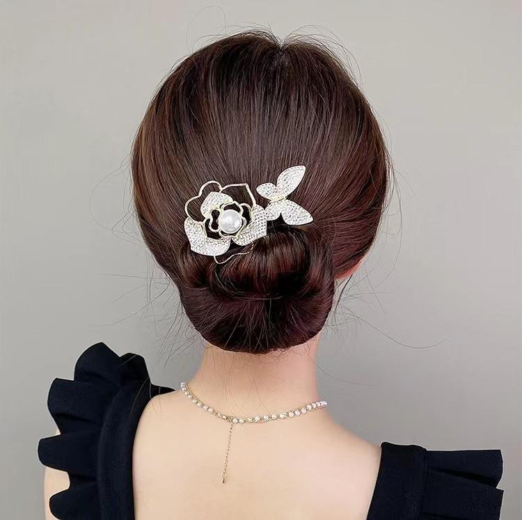 Ins Style Elegant Lazy Hair Curler Fshion Flower Fashion Flower Roller Hair Curler Lazy Hairpin Butterfly Hair Clips For Girls