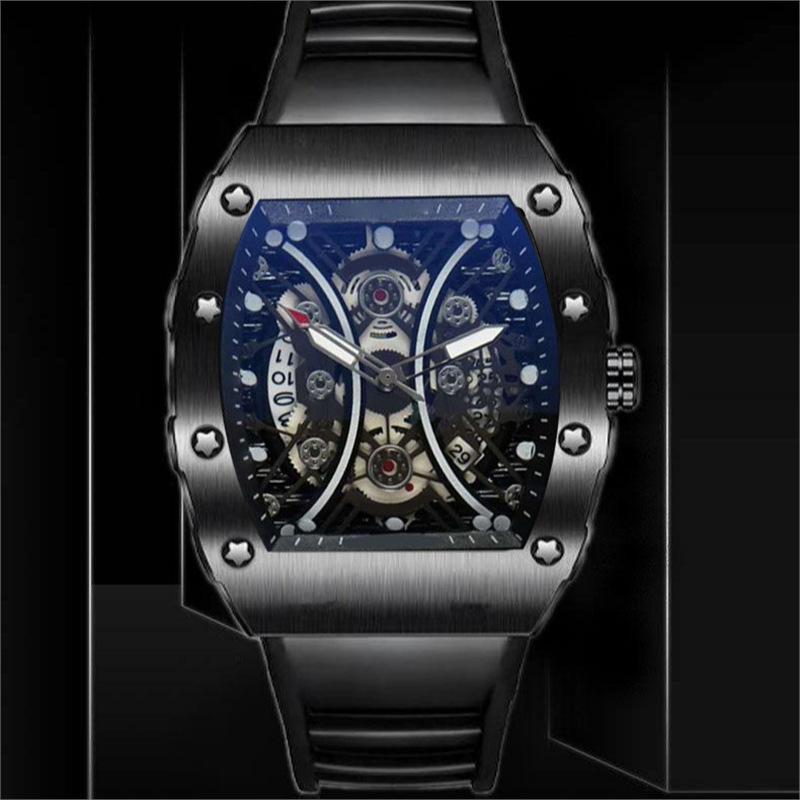 ZIDO Casual Men's Barrel Quartz Skeleton Watch - Luminous & Waterproof