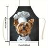 1pc, Yorkie Chef Dog Apron Linen Kitchen Cooking Baking Gift for Dog Lovers Women Men