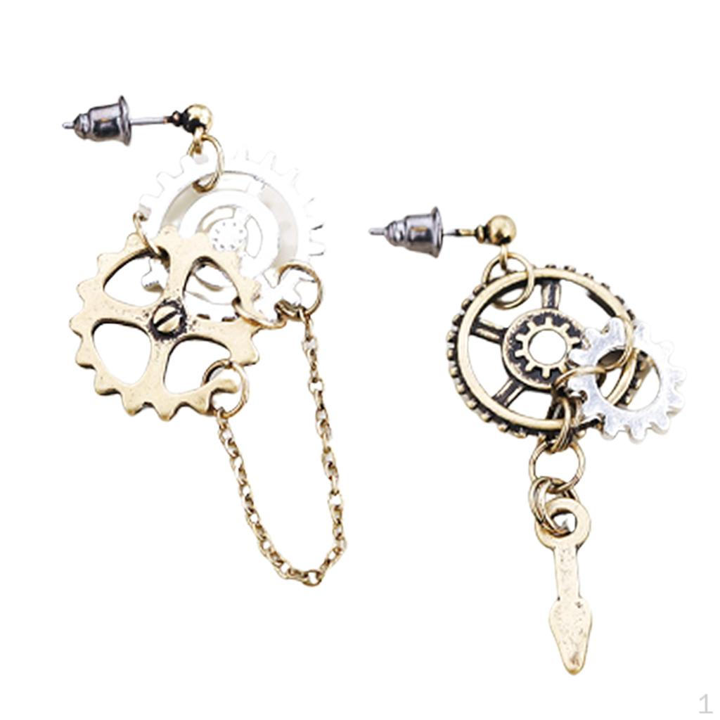 1 пара сережек-гвоздиков Винтажные Стимпанк Висячие Серьги Декорации Type 1