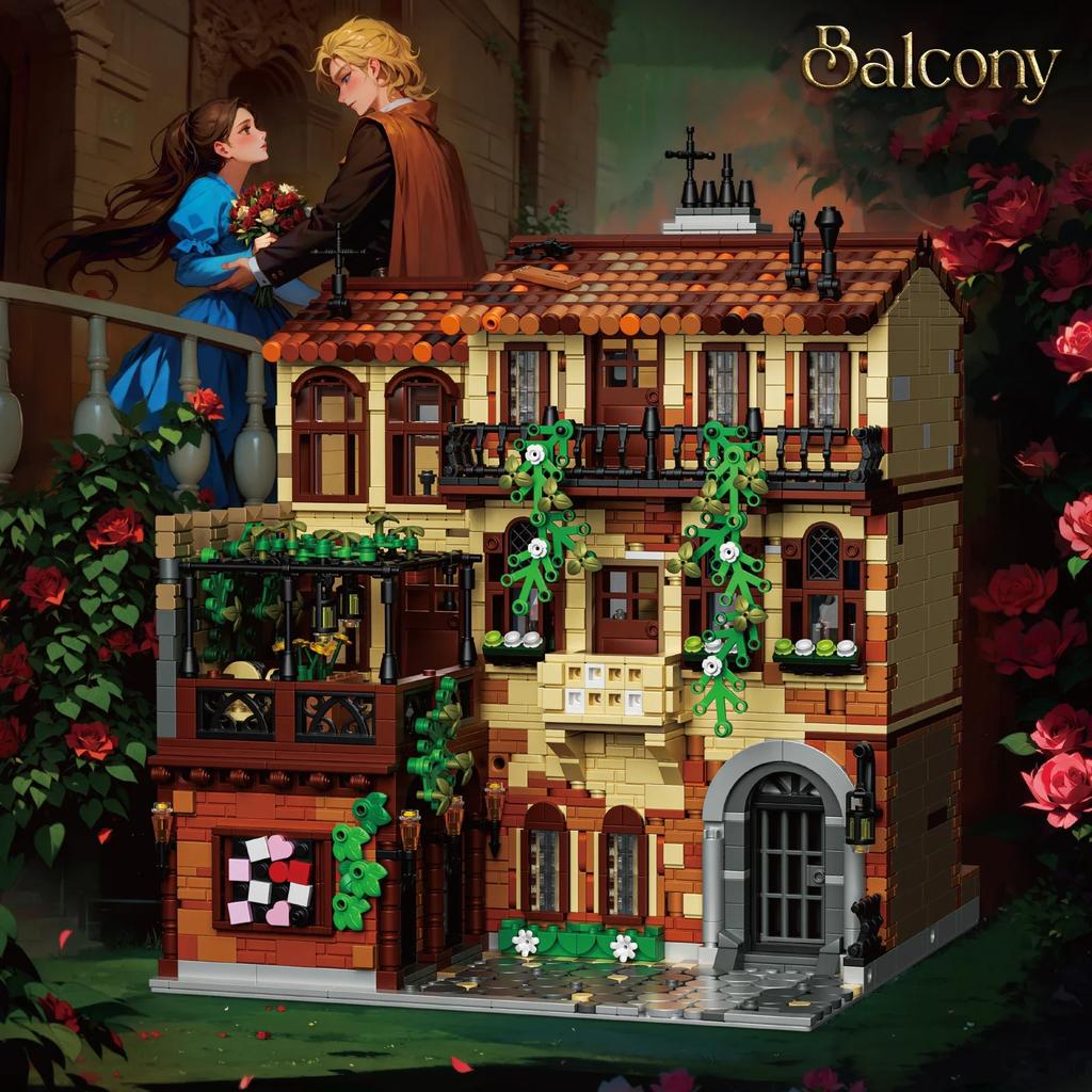 Non-Toxic 3800Pcs Classic Musical Theater Balcony Scene Building Blocks Architecture Model Bricks Desktop Decoration Kids Diy Toys Gifts