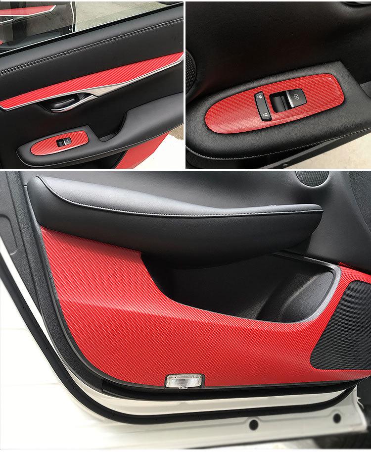 18-20 Infiniti QX50 Wnętrze Naklejka z włókna węglowego odporna na zarysowania na drzwi