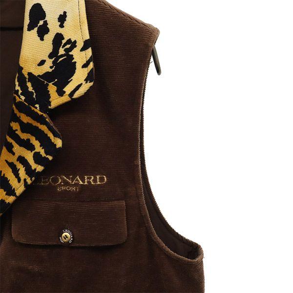 LEONARD SPORT Corduroy Zip Best Brown Women Used