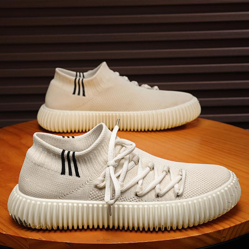 Fashion New Men's Vulcanized Shoes Fashion Design Casual Shoes for Men Thick Sole Breathable Flat Sole Sneakers Zapatillas De Deporte