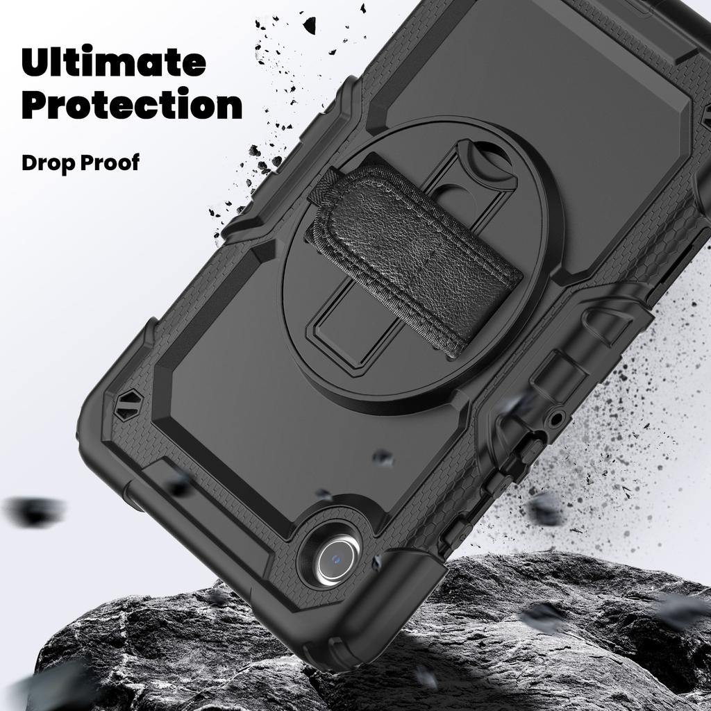 Armor Rotating Kickstand Silicone PC Tablet Stand Case Protective Cover for Samsung Tab A9 A9 Plus A8 A7