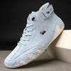 Men's High Top Shoes High-quality Luxury Fashionable Comfortable Bare Boots Breathable  Wear-resistant Lace Up Casual Loafers