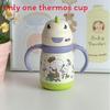 Borraccia Termica per Bambini con Dinosauri, con Cannuccia e Blocco, per Viaggi e Scuola
