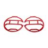 Red Headlight Cover for 2021-2024 Ford Bronco, Headlight Protector Guard with Anti-Scratch Trim - Pair, Durable Front Grille Off-Road Protective