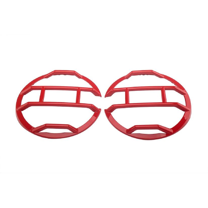 Red Headlight Cover for 2021-2024 Ford Bronco, Headlight Protector Guard with Anti-Scratch Trim - Pair, Durable Front Grille Off-Road Protective