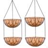Coconut Coir Hanging Planters Flower Pots 2 Layers Black Chain Sturdy Decorative Hanger for