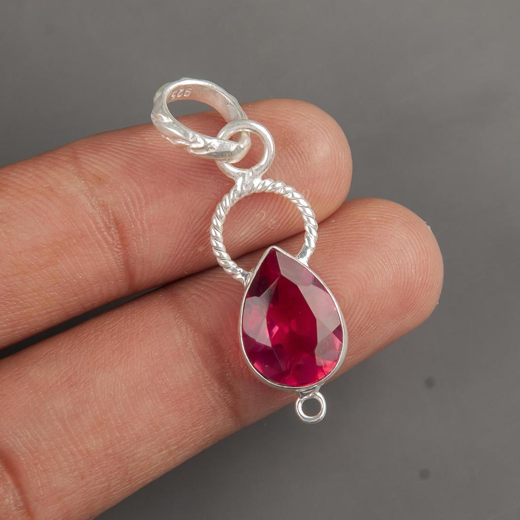 Bijuterii cu turmalină roz, pandantiv din argint 925 masiv cu piatră prețioasă, bijuterii lucrate manual, pentru Ziua Memorială