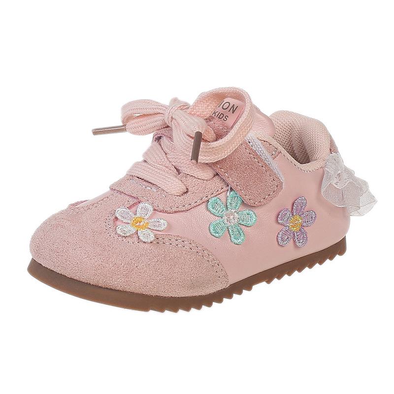2026 Spring/Autumn Girls' Fashionable Sports Shoes - Soft Sole, Casual Toddler Sneakers, Baby Girls' German Training Shoes