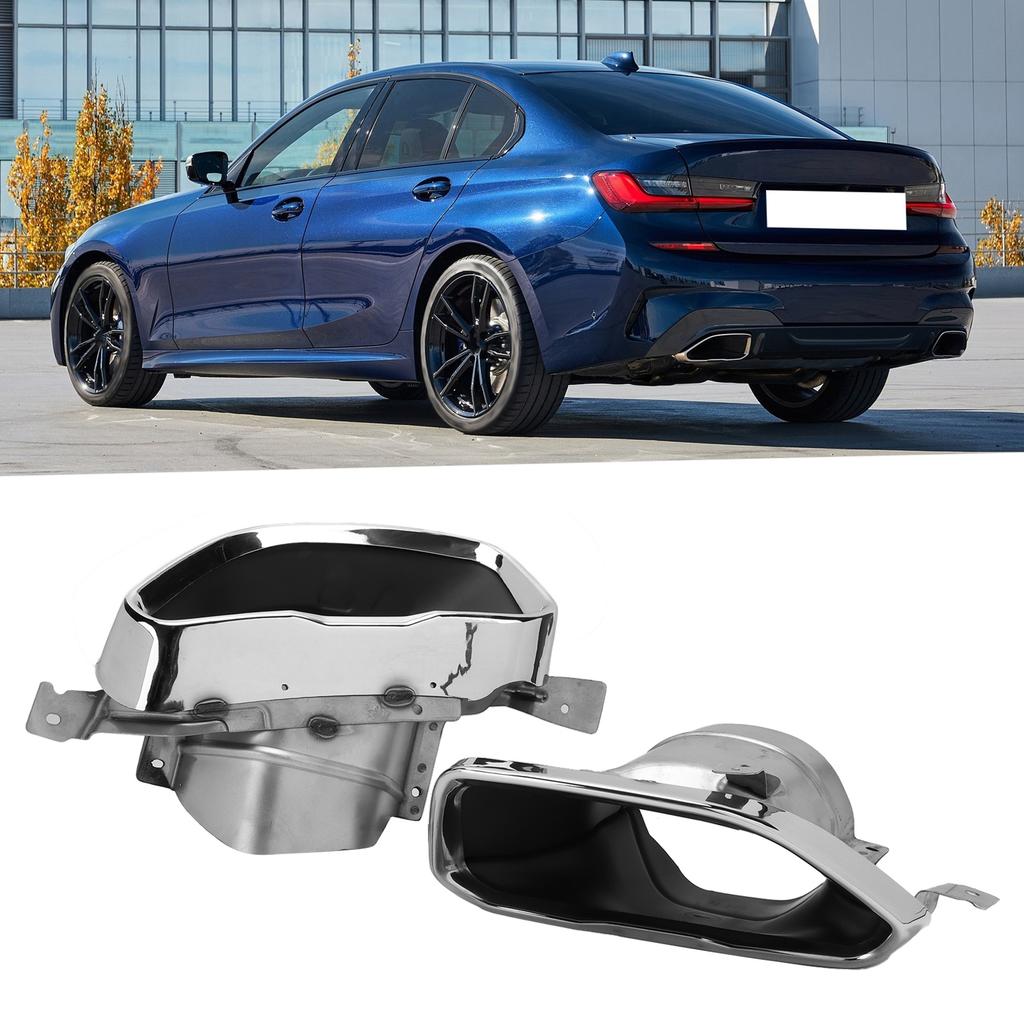 Exhaust Muffler Tips Set End Pipe Trim Replacement for 3 Series  0  1 M Sport M340 2019‑2021