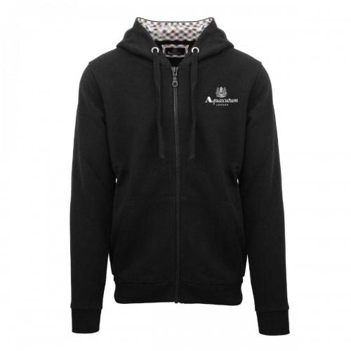 Aquascutum Men's Signature Embossed Full Zip Hoodie