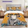 Leopard Sheep Pattern Bedding Quilt Set Quilt Cover Pillowcase Home Decoration Birthday Gift (1 * duvet cover + 2 * pillowcase, without core)