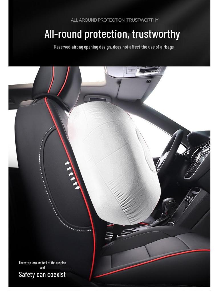 Yue Four Seasons Universal Car Seat Cover, Full Surround, Wear-Resistant, Five-Seat Leather