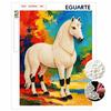 Pearl Painting Art Painting Kit for Adults and Beginners, Elegant White Horse Sparkling Painting Craft Home Wall Decor Handmade Gift
