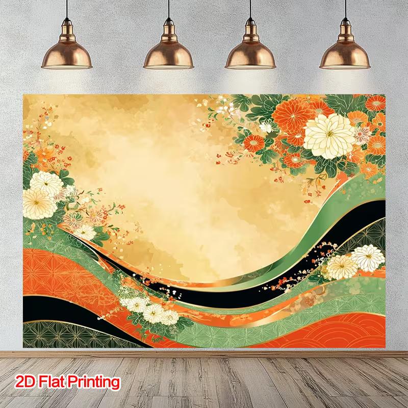 2D Traditional Japanese Kimono Backdrop for Themed Party