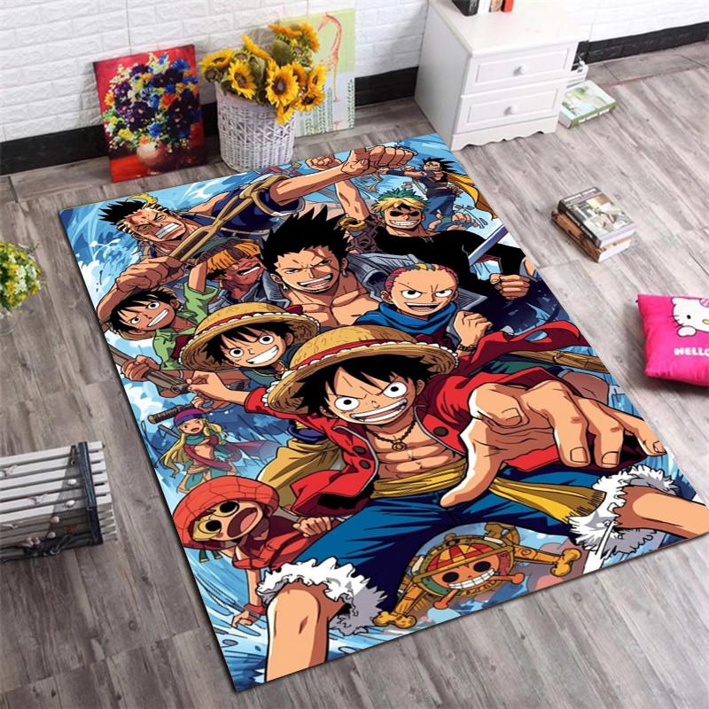 Pirate Adventure Cartoon Characters Area Rug, Ocean Background Non-Slip Floor M 40x60cm( 15x23in )