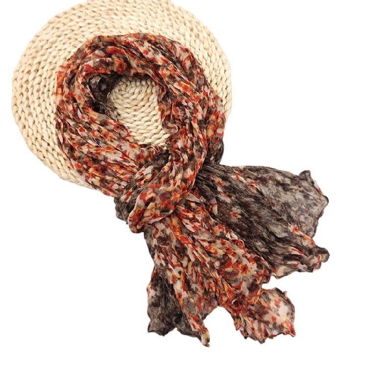

Elegant Long Scarf Office Women Accessory Crinkle Shoulder Wrap For Transitional Weather Fashion Styling Accessories