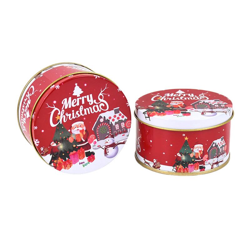 1/4/6Pcs Christmas Gift Box Metal Tin Candy Cookie Packaging Box Containers Kids New Year Gift Decor Xmas Party Supplies Navidad