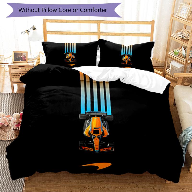 3pcs Landos Norris Racing1 Design Cover Set - HD Printed Bedding with 1 Cover and 2 Pillowcases - Perfect for Home and Dorm Decor