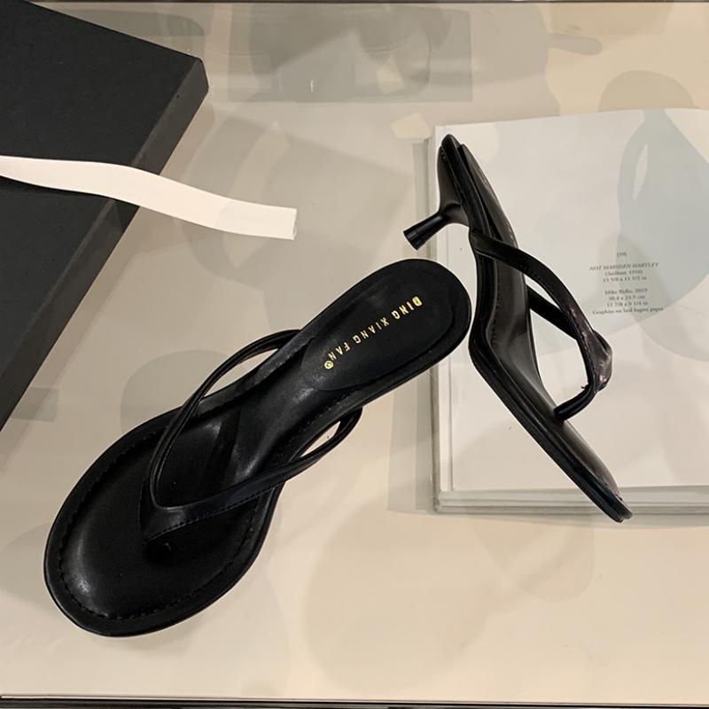 

Танцуем 2025 Лето Тонкий Высокий Каблук Женские Тапочки Мода Узкий Ремешок Слипоны Женские Шлепанцы Уличные Платье Сандалии Слайды Обувь 35