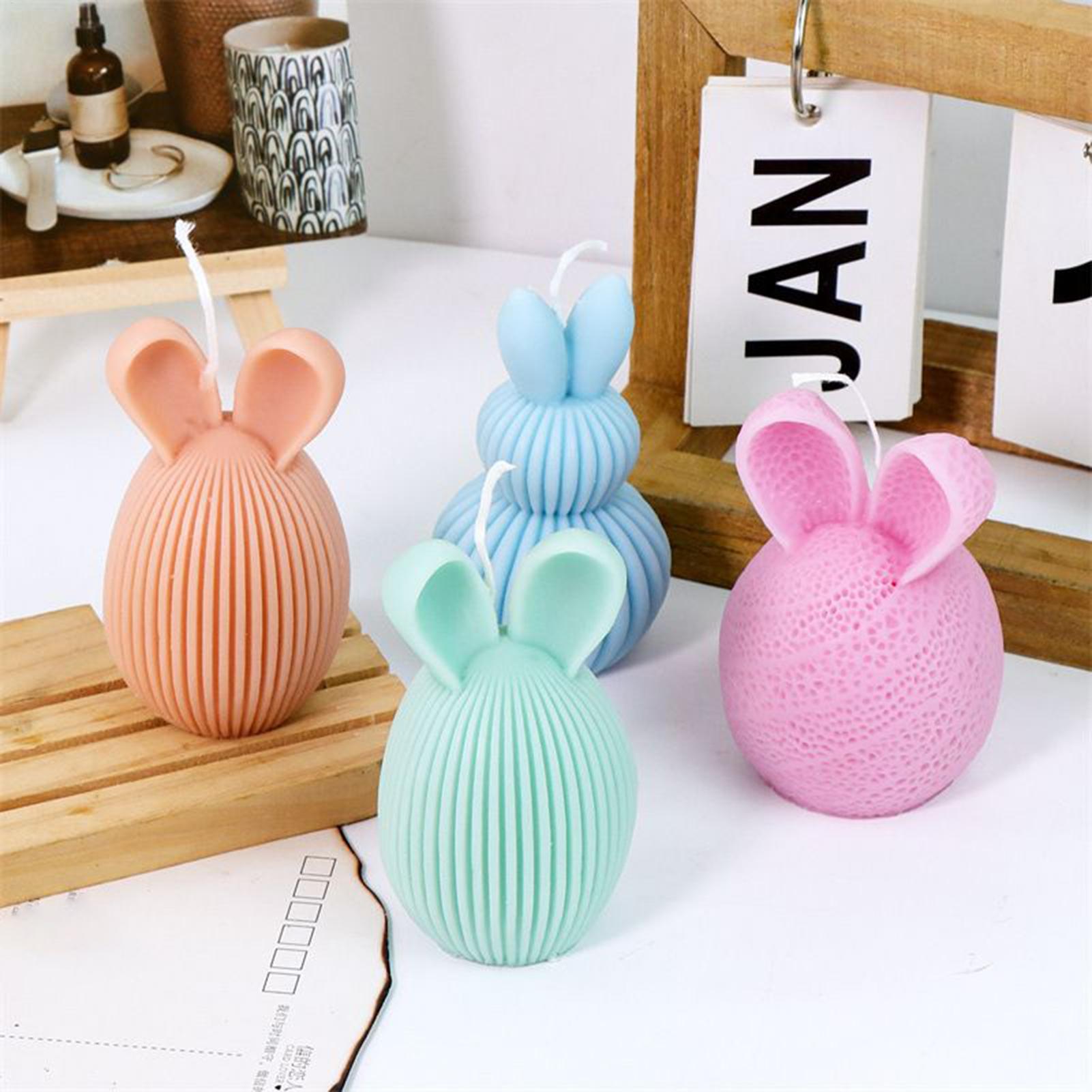Пасхальный кролик яйцо форма ароматерапия свеча гипс силиконовая форма силиконовый пасхальный кролик яйцо литьевая форма из смолы поделки украшение CN