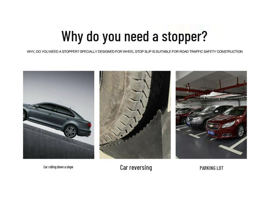 Portable Rubber Wheel Chock: Car, Truck, Parking Anti-Roll Stopper, Skid Preventer Triangle.