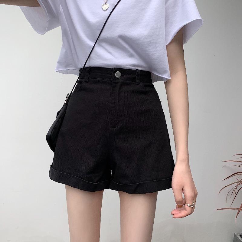 High Waist Slim Denim Shorts Women 