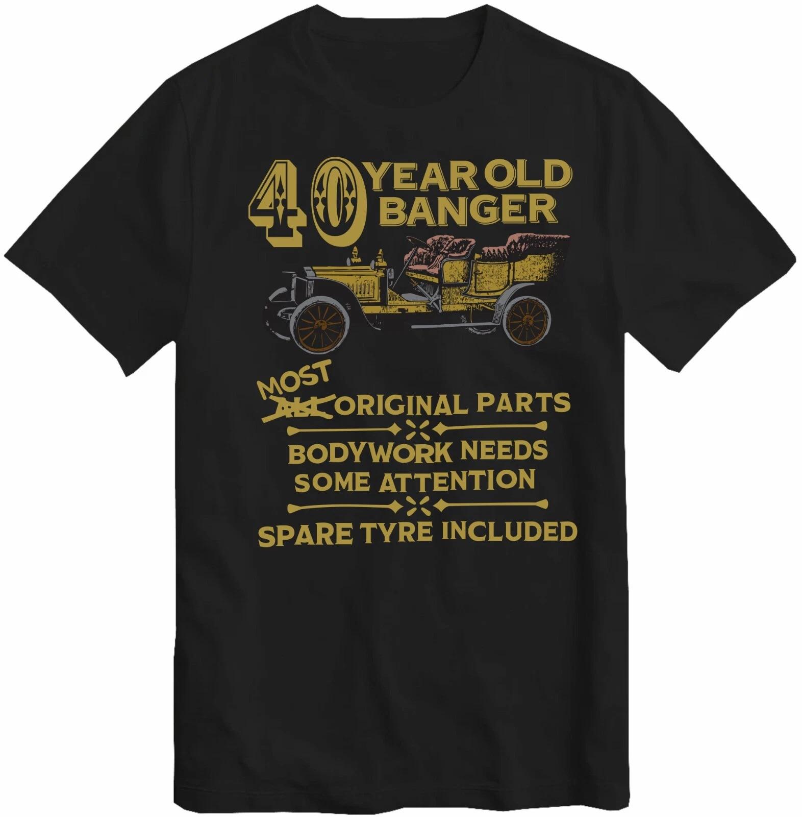 40th Birthday T-Shirt Gift Old Banger 40 Years Old Born Vintage Car Top NEW L