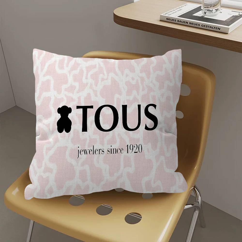Cute T-TOUSes Bear Pillow Cushion Cover Pillowcase Living Room Sofa Home Decor Customized