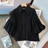 Women Shirt Solid Chiffon White Blouse for Women Loose Vintage Korean Shirts Single Breasted Lantern Sleeve Summer Tops