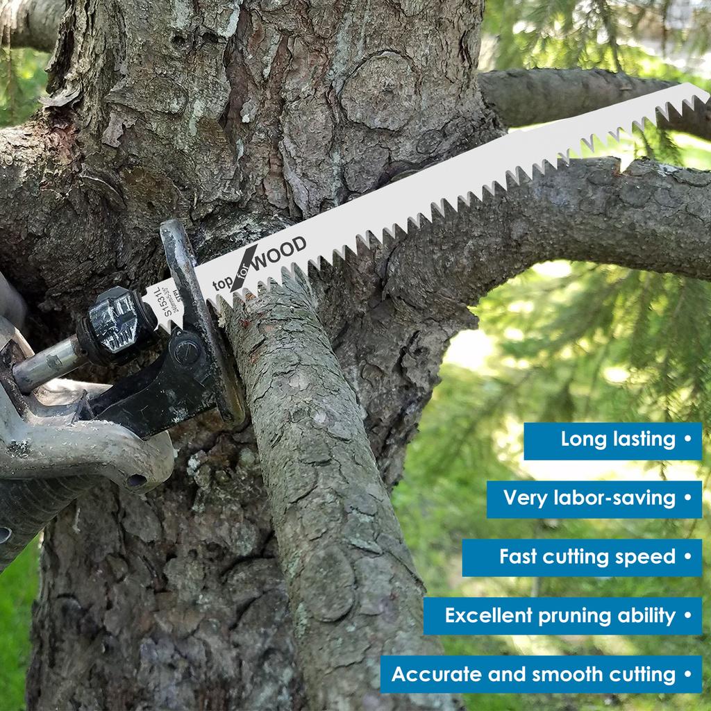 12PCS Reciprocating Saw Blade Wood Pruning Saw Blade 6/9 Inch 6/5tpi High Carbon Steel for Cutting Plywood Plastic Plate Ribs