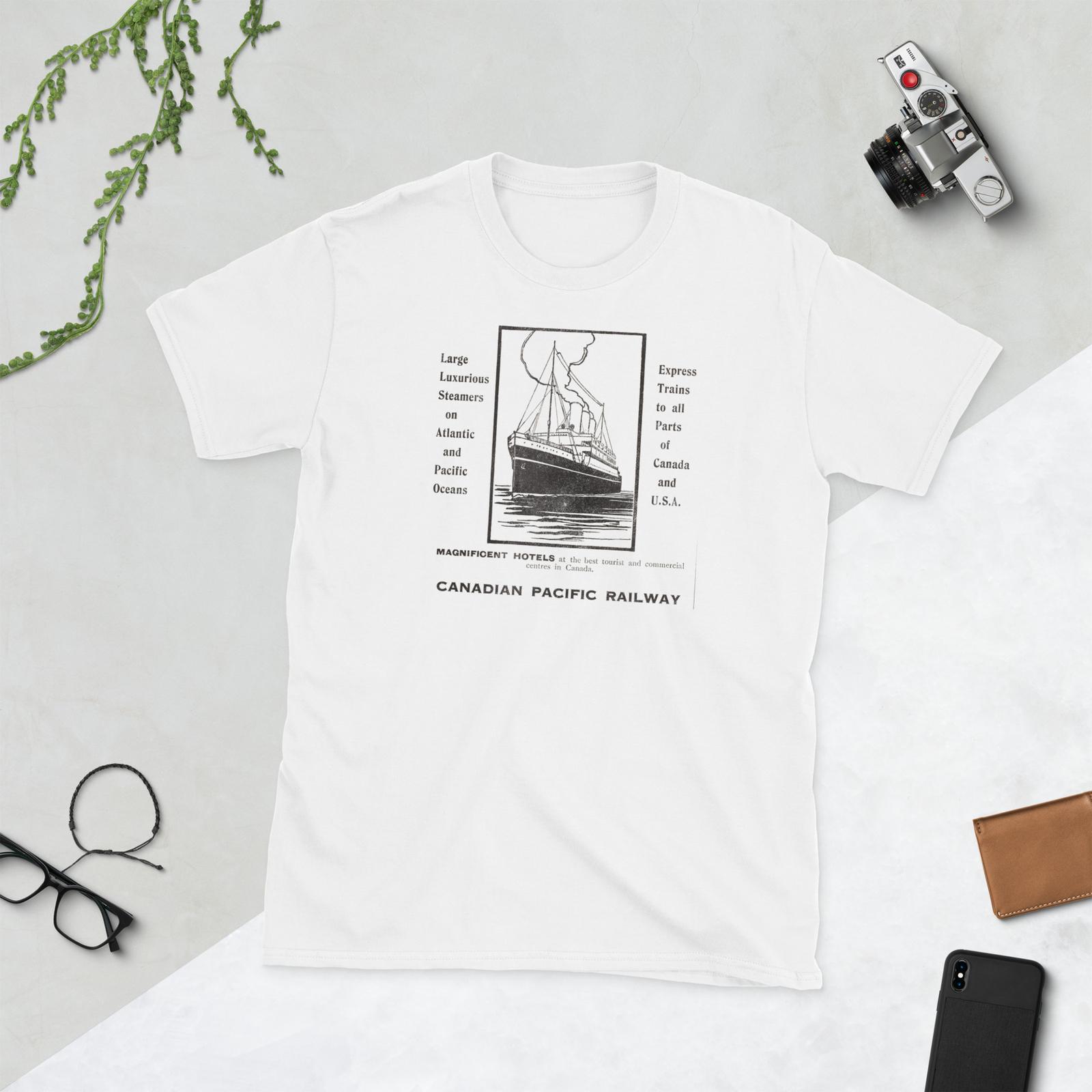 Canada Travel, Canadian Pacific Railway, Short-Sleeve Unisex T-Shirt Mens Womens Tees Top 2XL