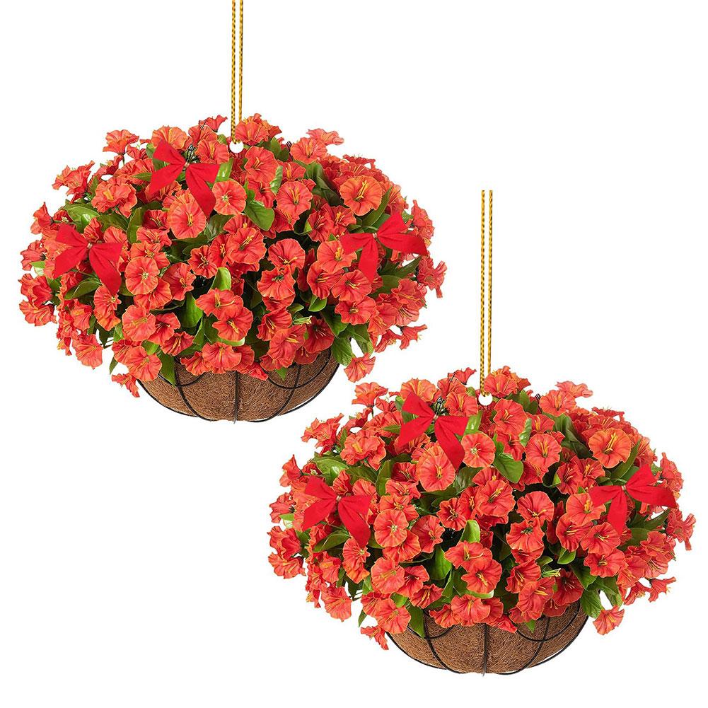 Wooden Mini Artificial Hanging 2D Flower Basket Pine Branch Pinecone Xmas Tree Ornament Christmas Pendant Decoration 2024