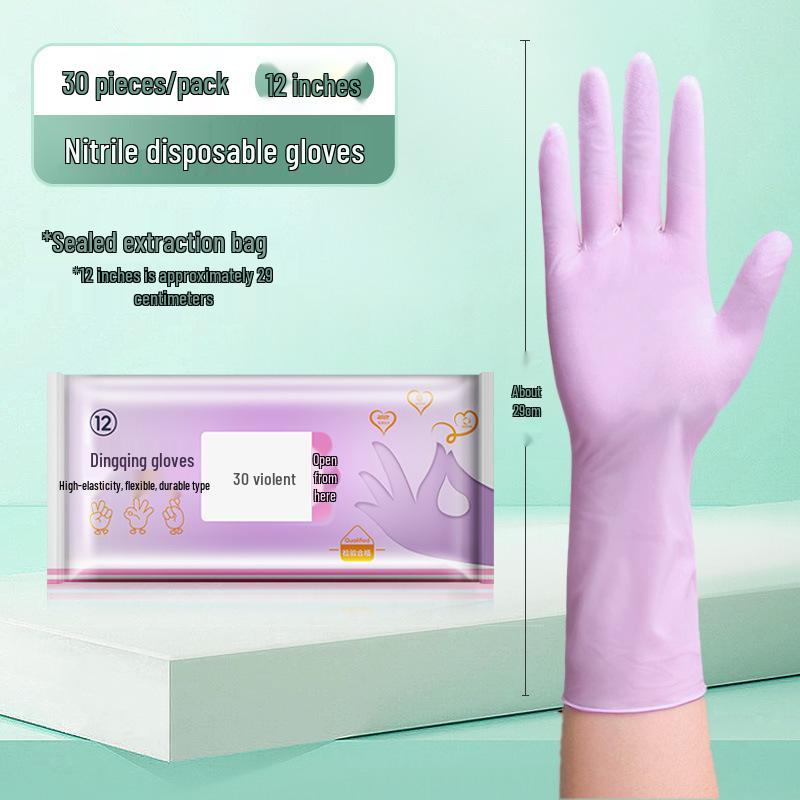 Durable Food-Grade Disposable Nitrile Dishwashing Gloves for Household and Kitchen Cleaning